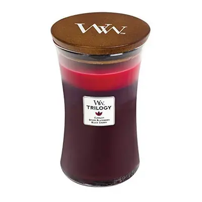 Woodwick Large Hourglass Trilogy Scented Candle | Sun Ripened Berries | with Crackling Wick | Bu