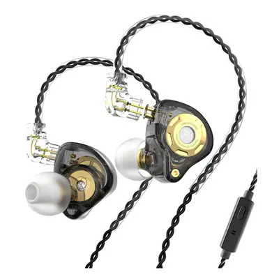 (Black, With Mic) Pro Dynamic In-Ear Earphones Monitor Hi-Fi Bass Metal 3.5mm Wired Earphone Spo