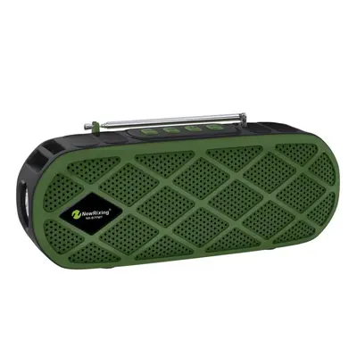 (Green) Solar Bluetooth 5.0 Subwoofer Outdoor Support TWS FM Radio TF Card HD Bass Stereo Portab