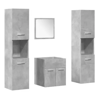 (concrete grey, x 38.5 x cm) vidaXL Bathroom Furniture Set Chipboard Wall Mirror Multi Sizes Mul