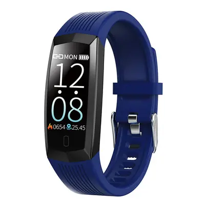 (Blue) Color Display Heart Rate Blood Pressure Oxygen Monitor Call Rejection Smart Watch