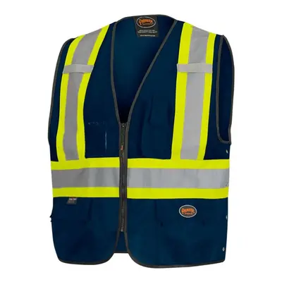 Pioneer Safety Vest for Men - Hi Vis Reflective Solid Neon Pockets