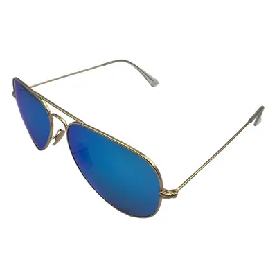 Ray-Ban RB3025 Sunglasses - Matte Gold Frame & Blue Flash Mirror Lenses