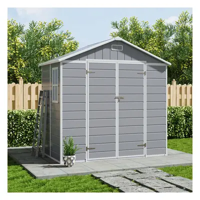 8x4ft Apex Roof Garden PP Tool Shed Outdoor Patio Storage House