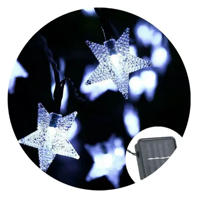 (White, LED-2) Solar Led Star String Lights Outdoor Garden Decorative