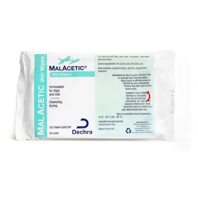 Dechra MalAcetic Wet Wipes for cats and Dogs count