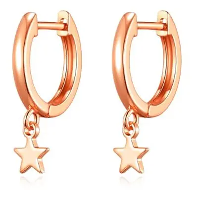 Philip Jones Rose Gold Plated Star Charm Hoop Earrings