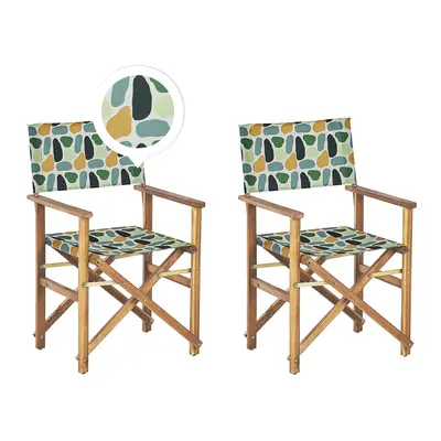 Set of Garden Chairs CINE Acacia Wood Multicolour