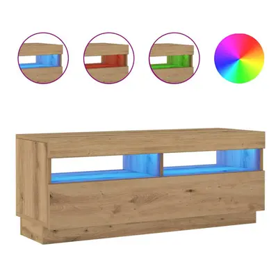 (artisan oak, x x cm) vidaXL TV Cabinet with LED Lights TV Stand Multi Colours 100x35x40/80x35x4