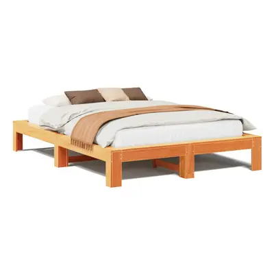 (wax brown, x cm) vidaXL Bed Frame without Mattress Bed Base Solid Wood Pine