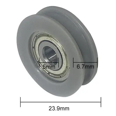 (24mm 625) Nylon U-Groove Bearings - Double Metal Shielded Chrome Steel Ball Bearings (10pcs) | 