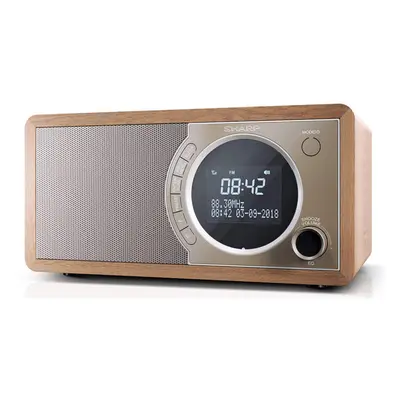 Sharp DR-450(BR) 6W DAB+ FM Bed Side Radio with Bluetooth & LED Display - Brown