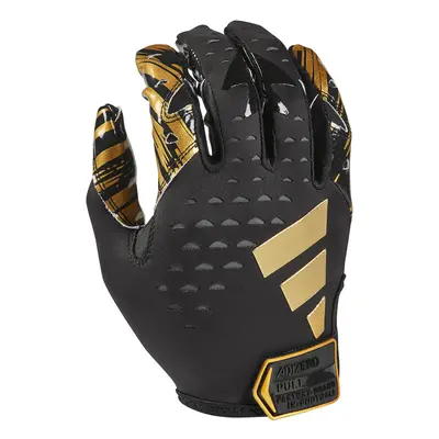 adidas Adizero Football Receiver Gloves Black/Metallic Gold Small