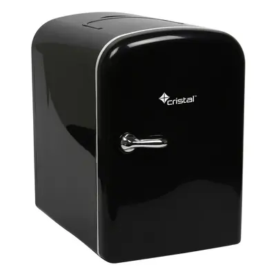 Cristal 4L Compact Cooler (Mini Fridge Style) with Built-in 12V Adapter - Black