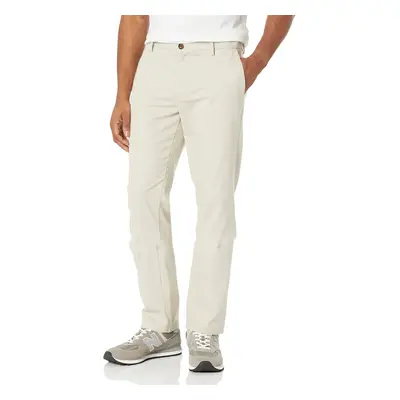 Men's Slim-Fit Wrinkle-Resistant Flat-Front Chino Pant, Stone, 34W x 34L