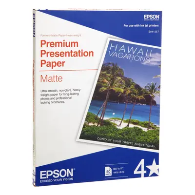 Epson Premium Presentation Paper Matte White Letter Sheets