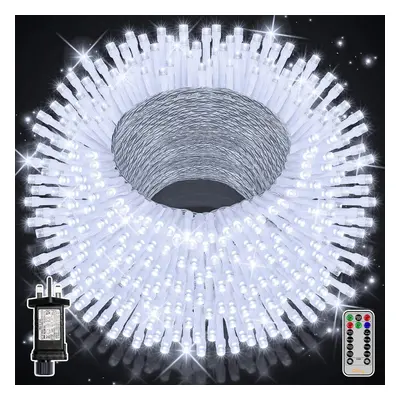 (50m, Cool White) Fairy Lights Plug-in - 50m LED Fairy Lights Outdoor Waterproof, Remote Control