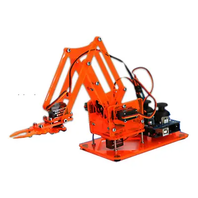 (Orange) DIY Colorful Mechanical Robot Arm Kit with Infrared Controller Metal Servo for