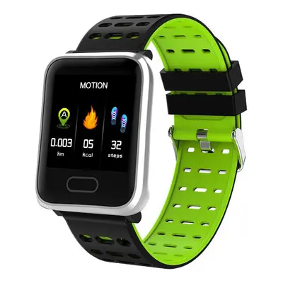 (Green) Weather IP67 Waterproof Heart Rate Blood Pressure Oxygen Monitor Colorful Band Smart Wat