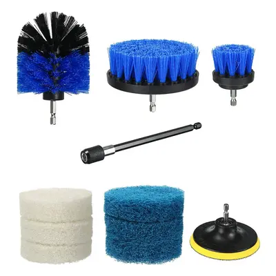 11pcs Drill Scrubber Cleaning Drill Brush Set with Scouring Pad Extension Rod for Car Kitchen Gr