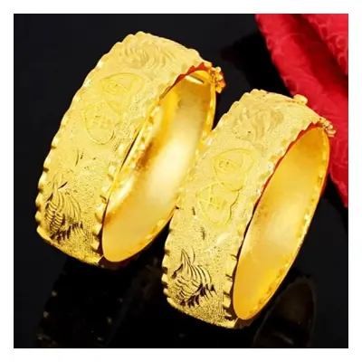 24k pure jewelry Hundred Years of Harmony Dragon and Phoenix Bracelet Bridal Bracelet for Women 