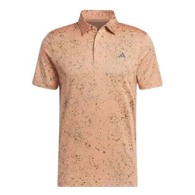 adidas Men's Jacquard Polo Shirt Coral Fusion Small