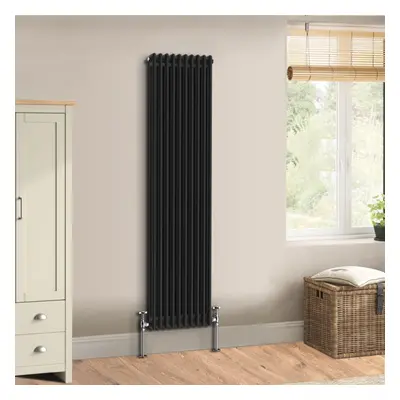 (1800 x 470mm - Double) Warmehaus Traditional Cast Iron Style Black Radiator Perfect for Bathroo