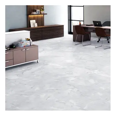 48Pcs Square 3D Stone Effect Marble Self Adhesive PVC Floor Tiles Waterproof, Light Grey