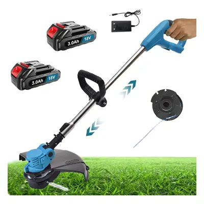 Cordless Line Strimmer Grass Cutter Trimmer Garden Edger+line spool+2Battery+Charger-Makita Comp