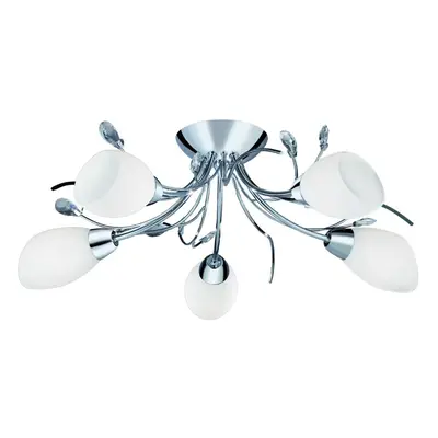 Modern Semi Flush Light With White Glass Shades