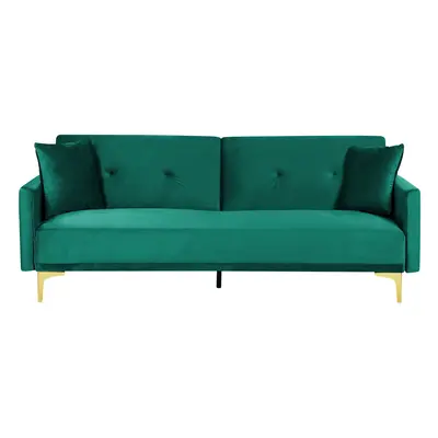 Velvet Sofa Bed Green LUCAN