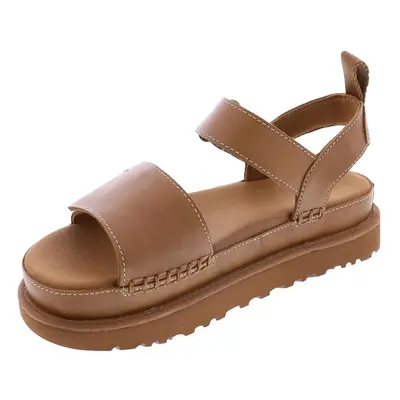 UGG Women's GOLDENSTAR Flat Sandal TAN Leather