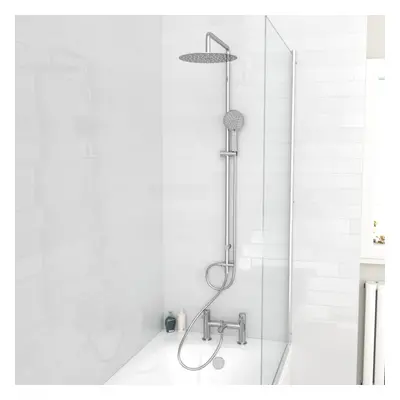 Nes Home Round Shower Mixer Bath Filler Tap, Handset & Riser Rail Kit