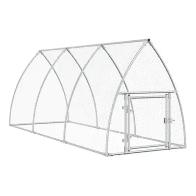 vidaXL Chicken Cage Farm Chicken Coop Chicken Run Cage Silver Galvanised Steel