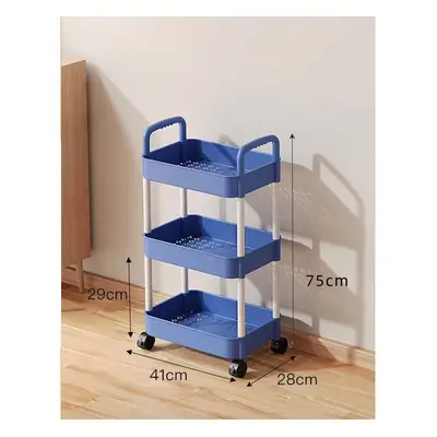 (Blue layers) Movable Household Trolley Storage Supplies