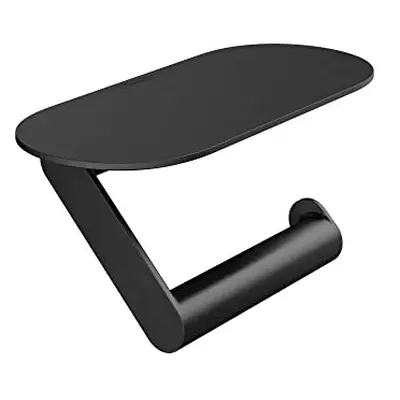 WallStoris Toilet Paper Holder with Shelf, Matt Black