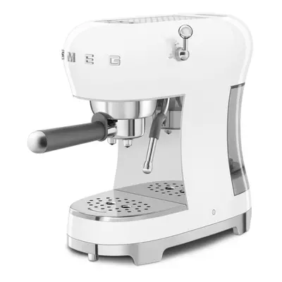 Smeg ECF02 Black Espresso Coffee Machine with Steam Wand (White)