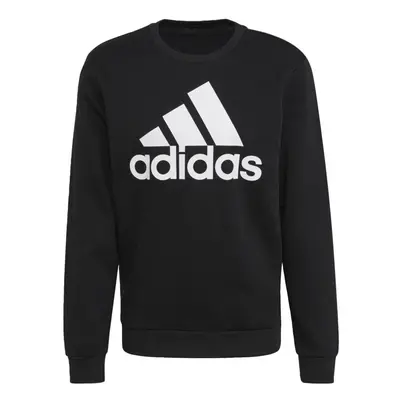 adidas Mens Fleece Sweatshirt BlackWhite Medium