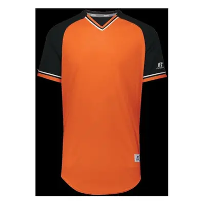 Russell R01X3B.07R.M Youth Classic V-Neck Jersey - Burnt Orange, Black & White - Medium