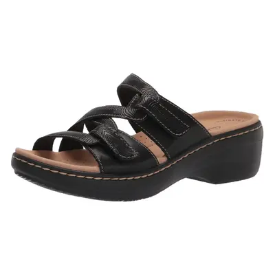 Clarks Women's Merliah Karli Sandal Black Leather 8.5