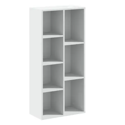 (white) vidaXL Bookcase Bookshelf Rack Storage Cabinet Book Stand Engineered Wood