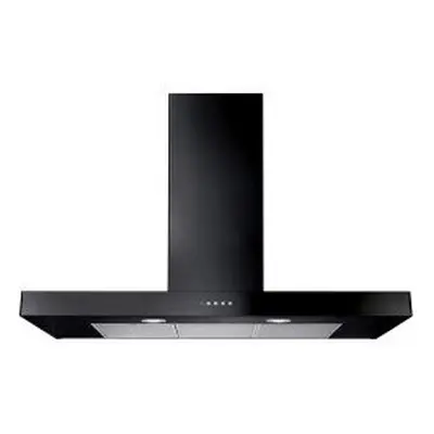 Rangemaster UNBHDS100BL 100cm Flat Chimney Hood : Black