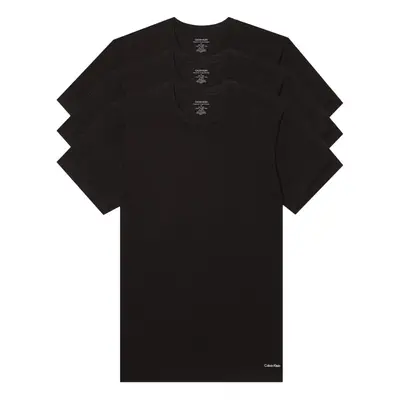 Calvin Klein Men's Cotton Classics 3-Pack Undershirts BLACK - CREWN