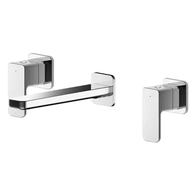 Square Wall Mount Tap Hole Basin Mixer Tap - Chrome