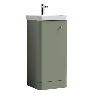 Floor Standing Door Vanity Unit with Ceramic Basin - 400mm