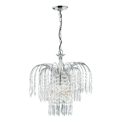 Shower Crystal Chandelier Light Cut Chrome Frame