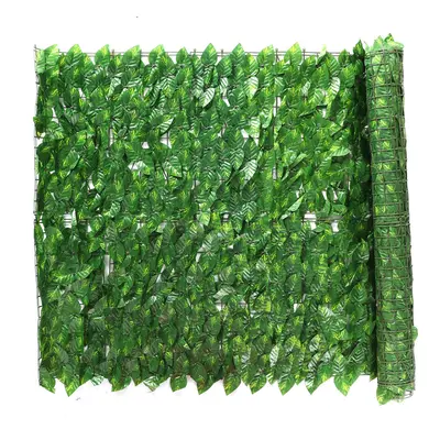 (Evergreen leaves) 3x1M Outdoor Artificial Faux Ivy Leaf Privacy Fence Screen Decor Panels Hedge