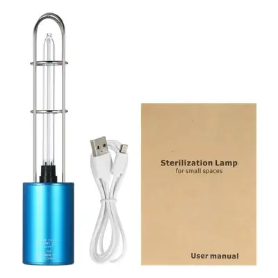 (Blue) Rechargeable UV Sterilizer Light & Air Purifier DC5V Ultraviolet + Ozone UV Germicidal La