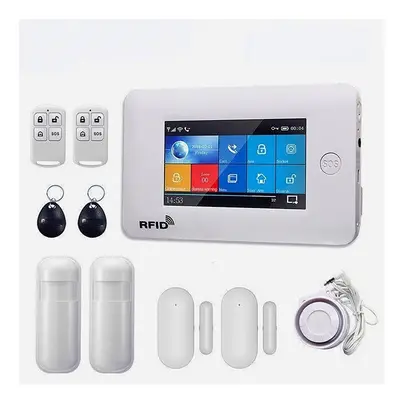 (UK Plug, Type 2) WiFi GSM GRRS Wireless Alarm System WiFi Intruder Security Alarm Kit APP Contr