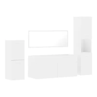 (white) vidaXL Bathroom Furniture Set Piece Storage Cabinet Cupboard Engineered Wood